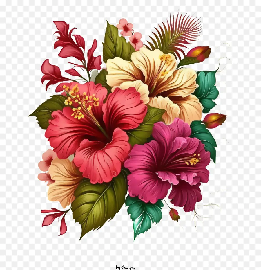 Dessin Animé Hibiscus，Fleurs D'hibiscus PNG