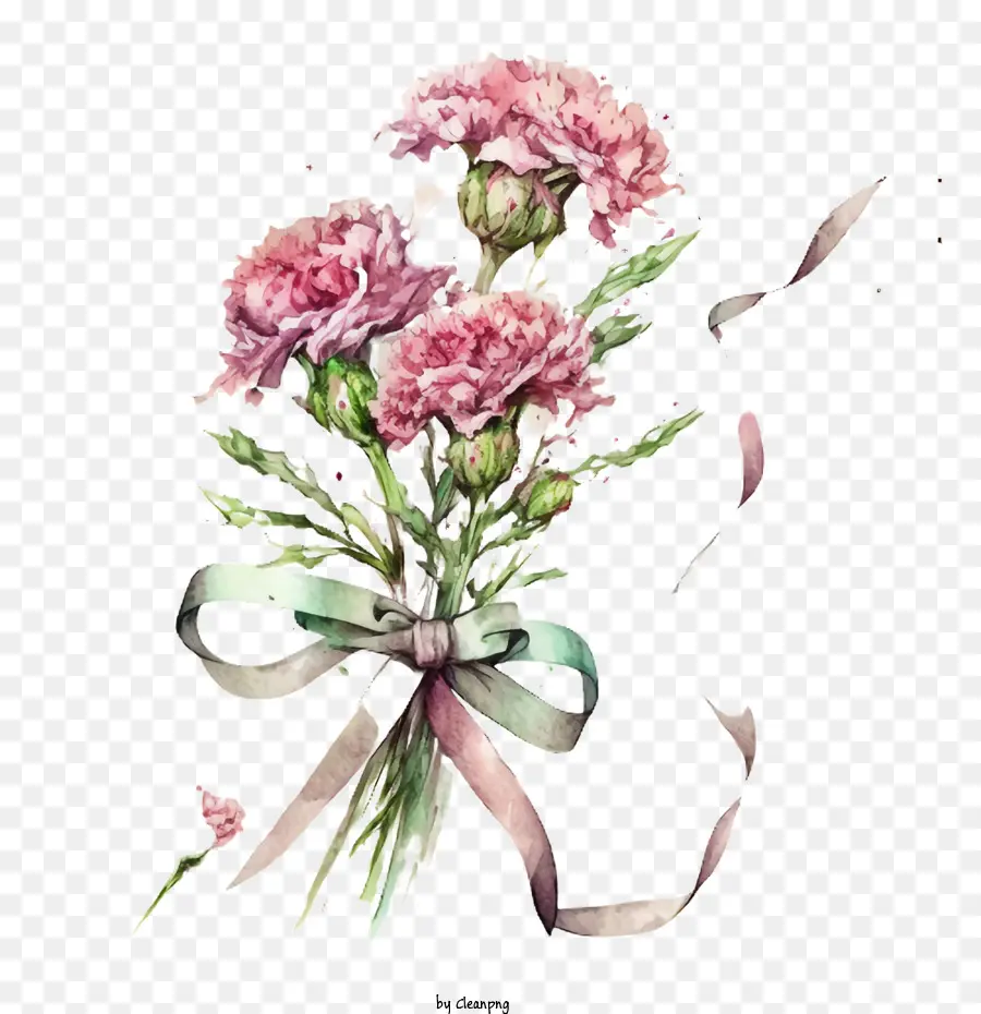 Carnation D'aquarelle，Oeillet Rose PNG