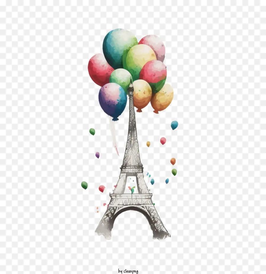 Tour Eiffel，Ballons PNG