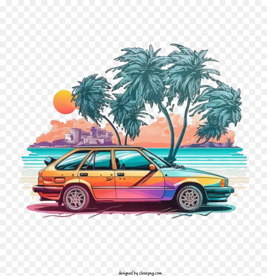 Couleurs De La Voiture Des Années 90，Voiture Rétro PNG