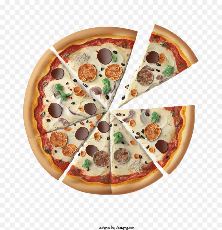 Réaliste Pizza，Pizza 3d PNG