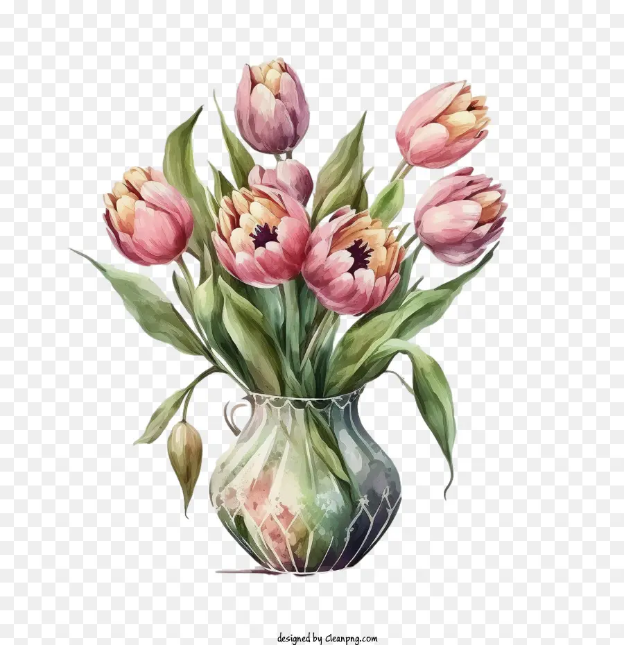 Aquarelle Tulipes，Fleurs De Tulipes PNG