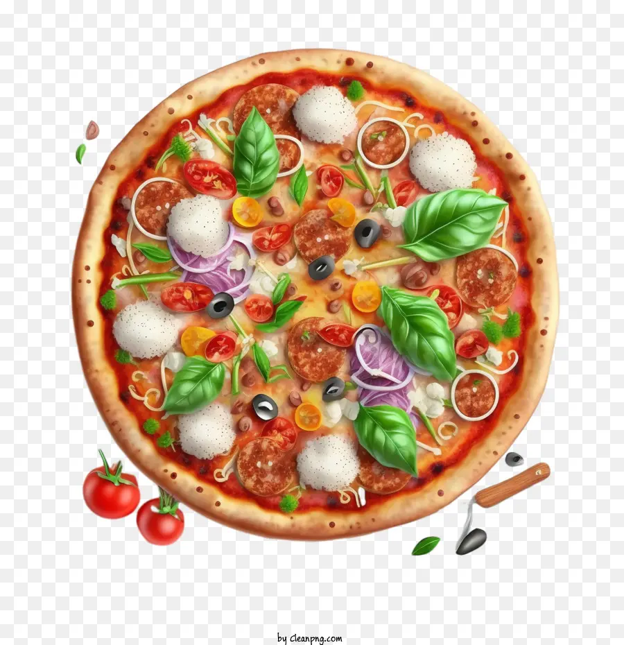 Réaliste Pizza，Pizza 3d PNG