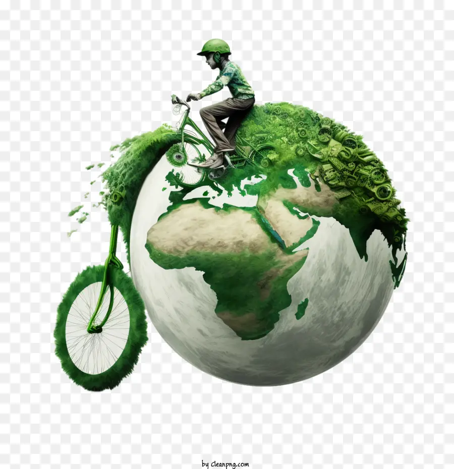 Journée Mondiale Sans Voitures，Moto Verte PNG