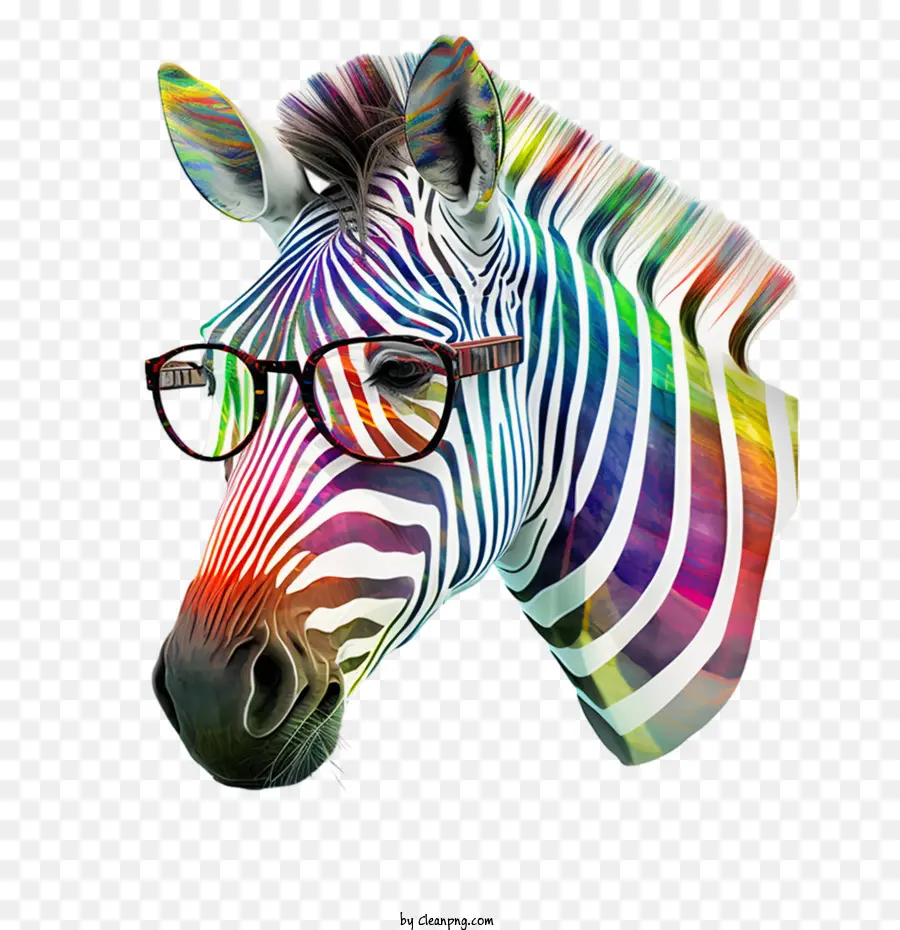 Coloré Zebra，Zèbre Multicolore PNG