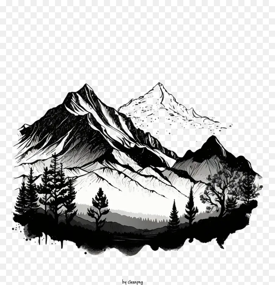 Montagne Dessinée à La Main，Montagnes PNG