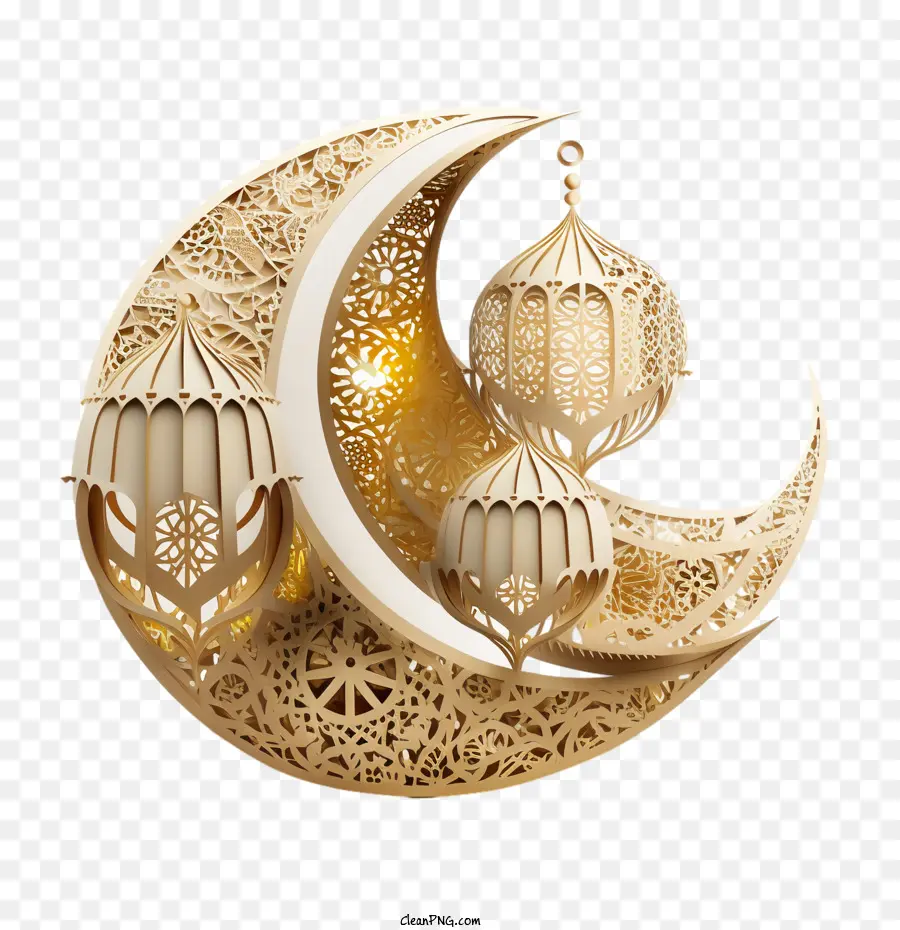 Croissant De Lune，Islamique De La Lampe PNG