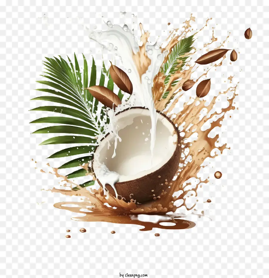 Éclaboussure De Noix De Coco，Lait PNG