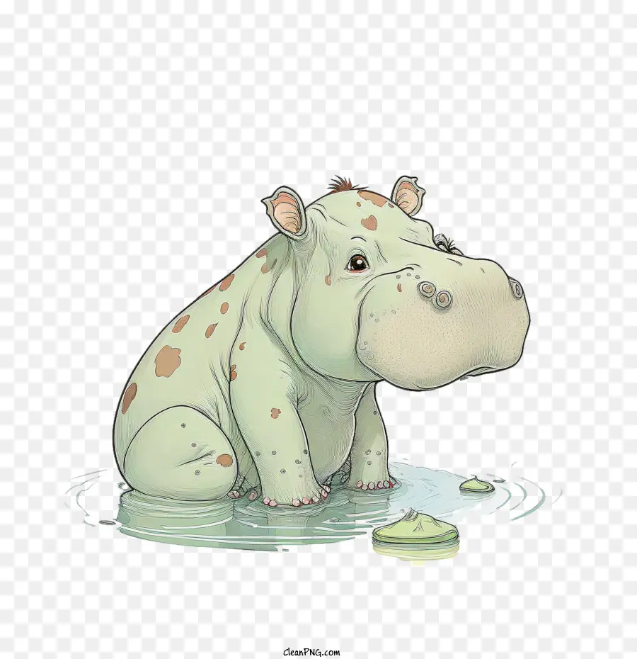 Dessin Animé Hippo，Bébé Hippo PNG