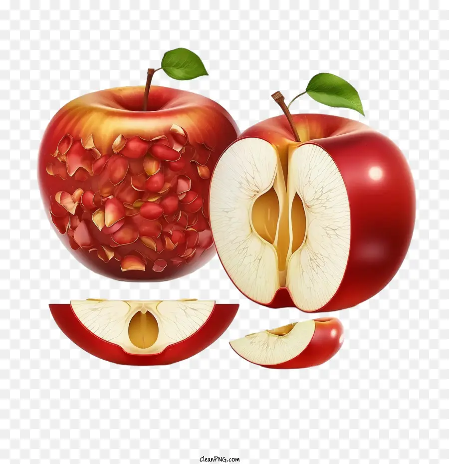 Pomme Rouge，Moitié De Pomme PNG