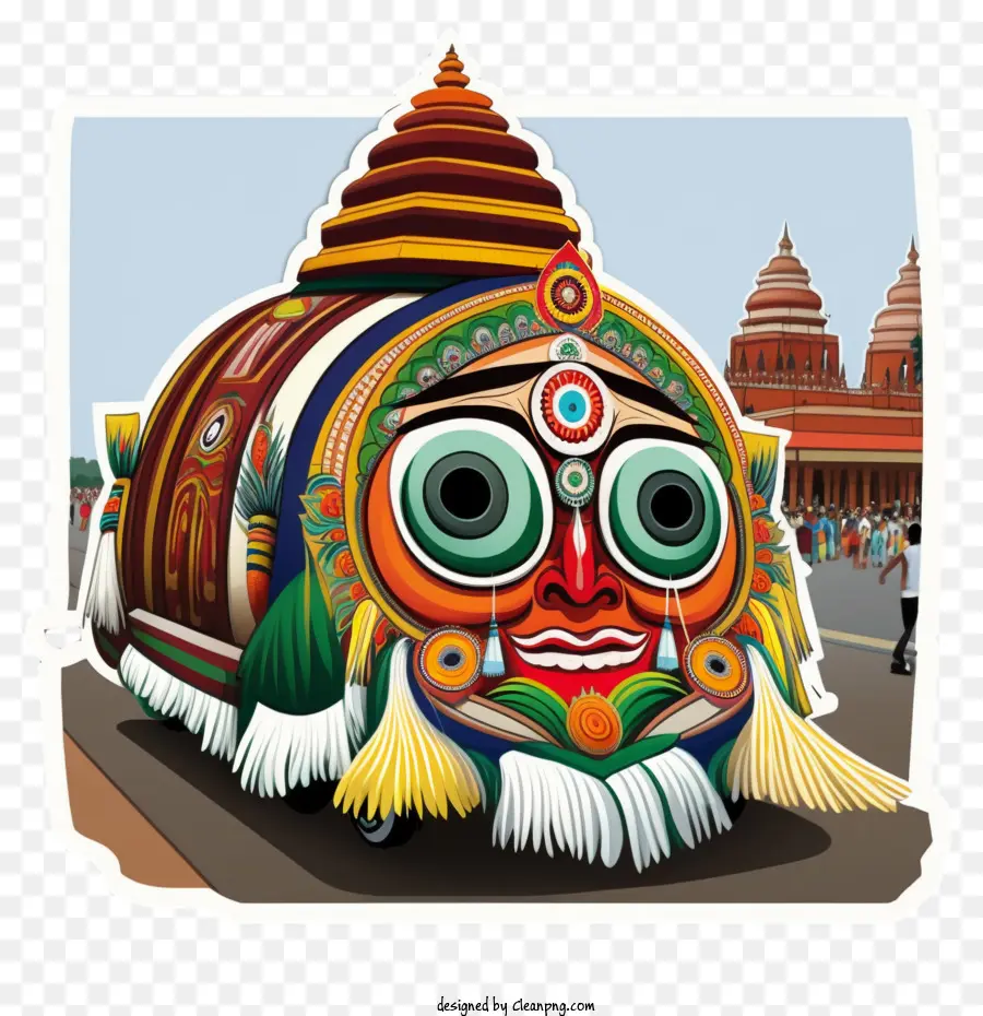 Puri Rath Yatra，Masque Coloré PNG