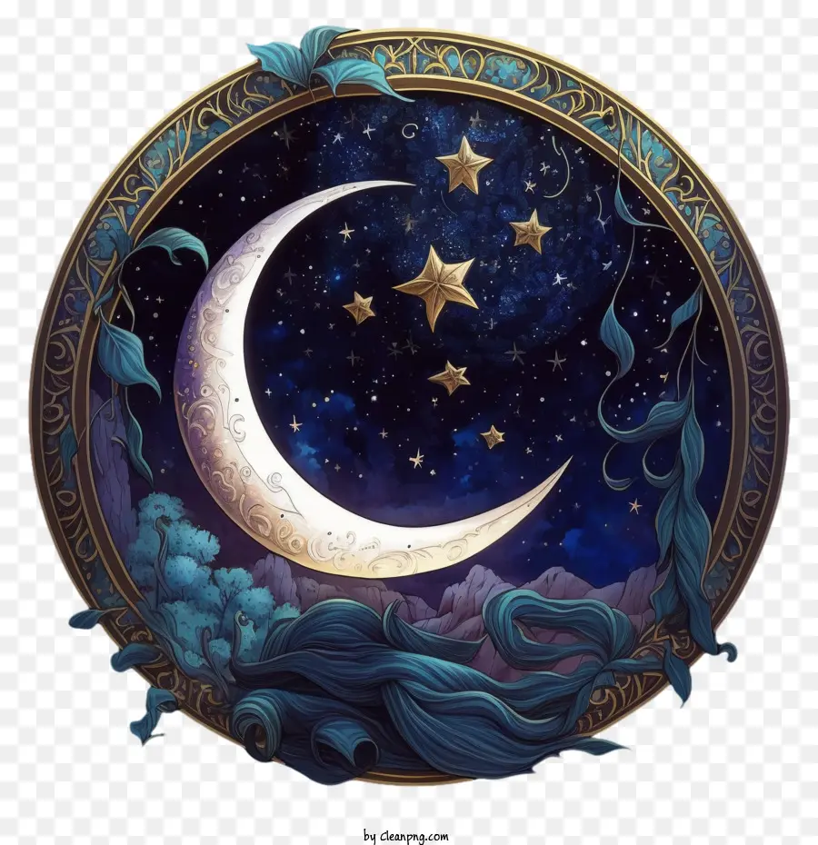 Ramadan Kareem，Croissant De Lune PNG