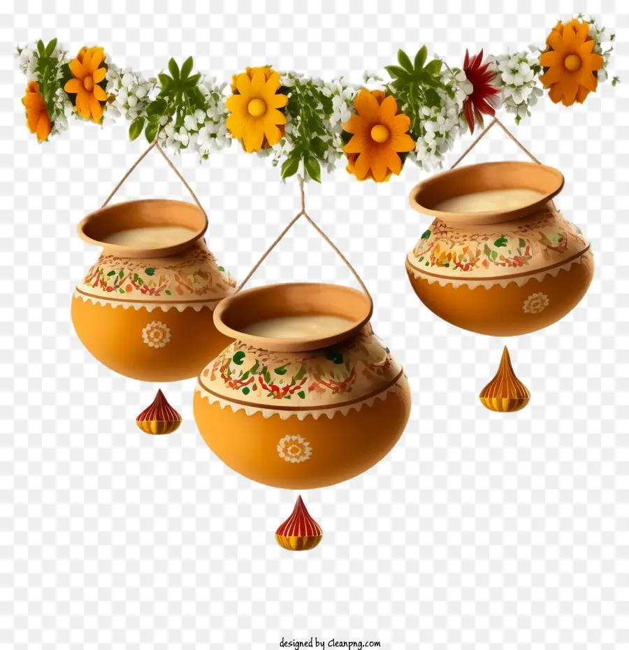 Krishna Janmashtami，Pots Décoratifs PNG