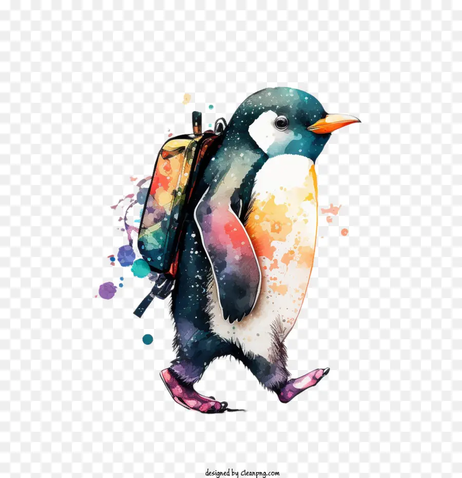 Aquarelle Pingouin，Pingouin Mignon PNG