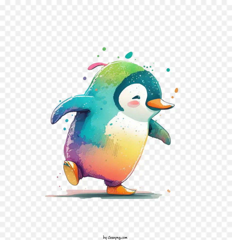 Pingouin De Dessin Animé，Pingouin Coloré PNG