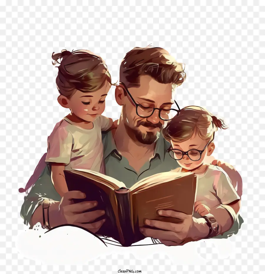 Père Et Enfants，Pour La Fête Des Pères PNG