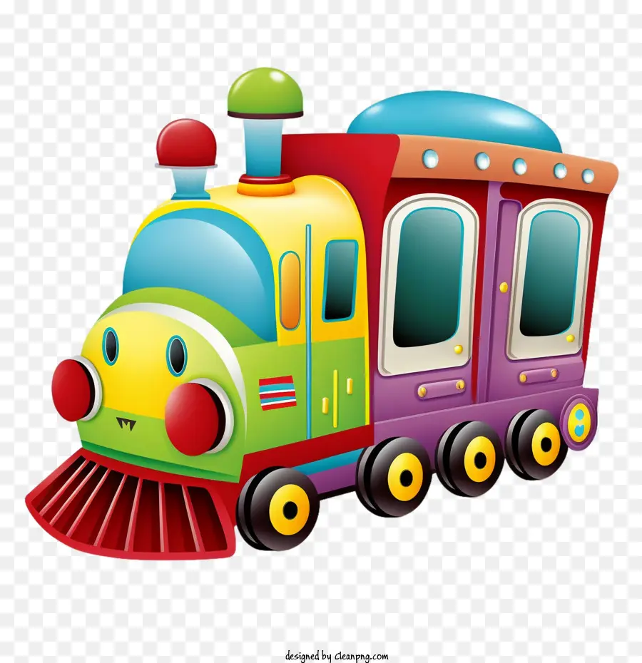 Train Coloré，Train De Dessin Animé PNG