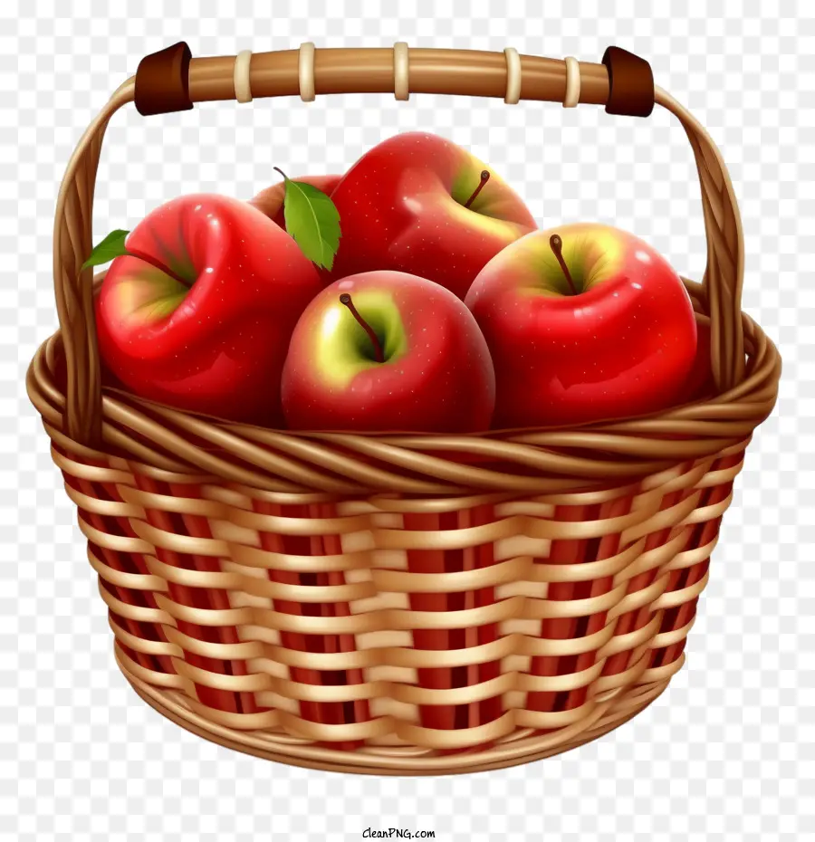 Pommes Rouges，Pommes Dans Le Panier PNG