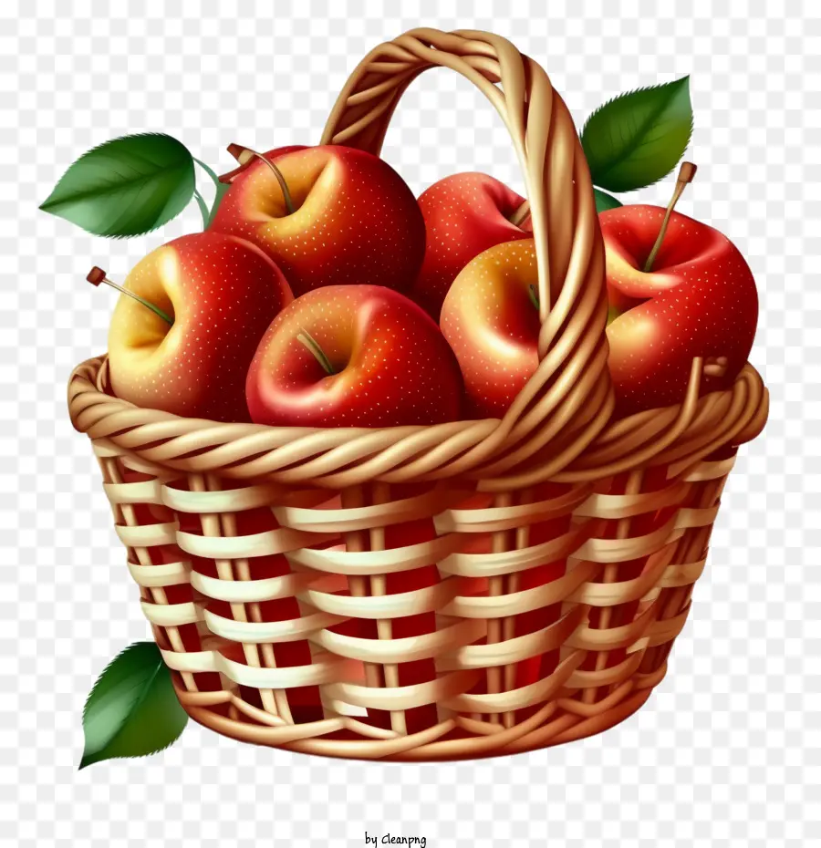 Pommes Rouges，Pommes En Panier PNG