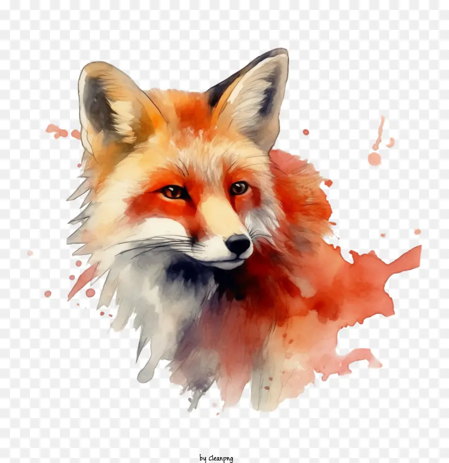 Renard Aquarelle，Renard PNG