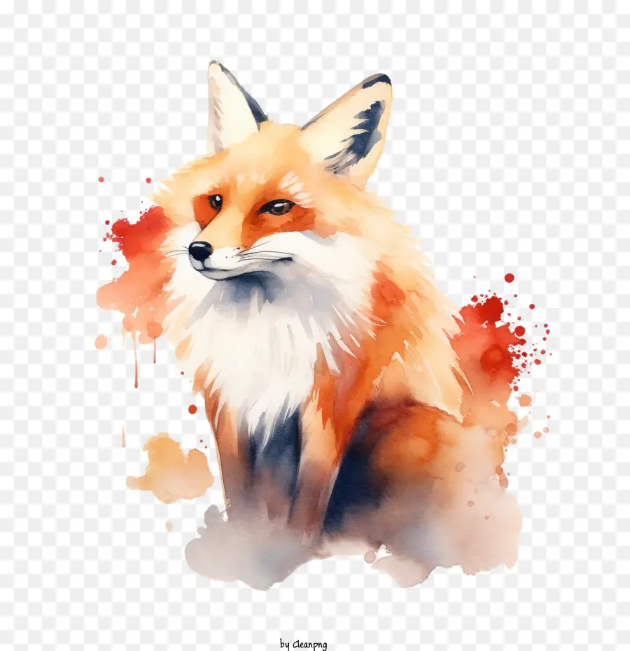 Aquarelle Fox，Fox PNG