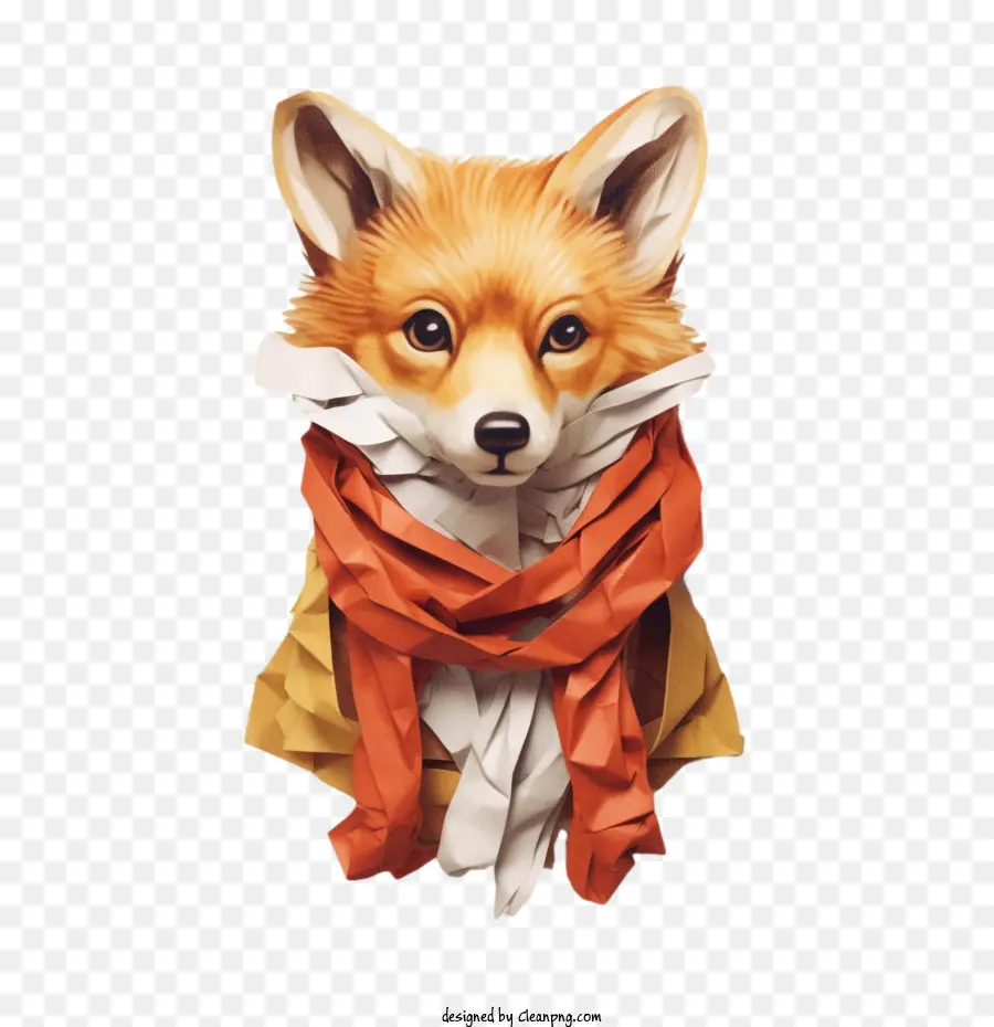 Renard，Renard D'art En Papier PNG