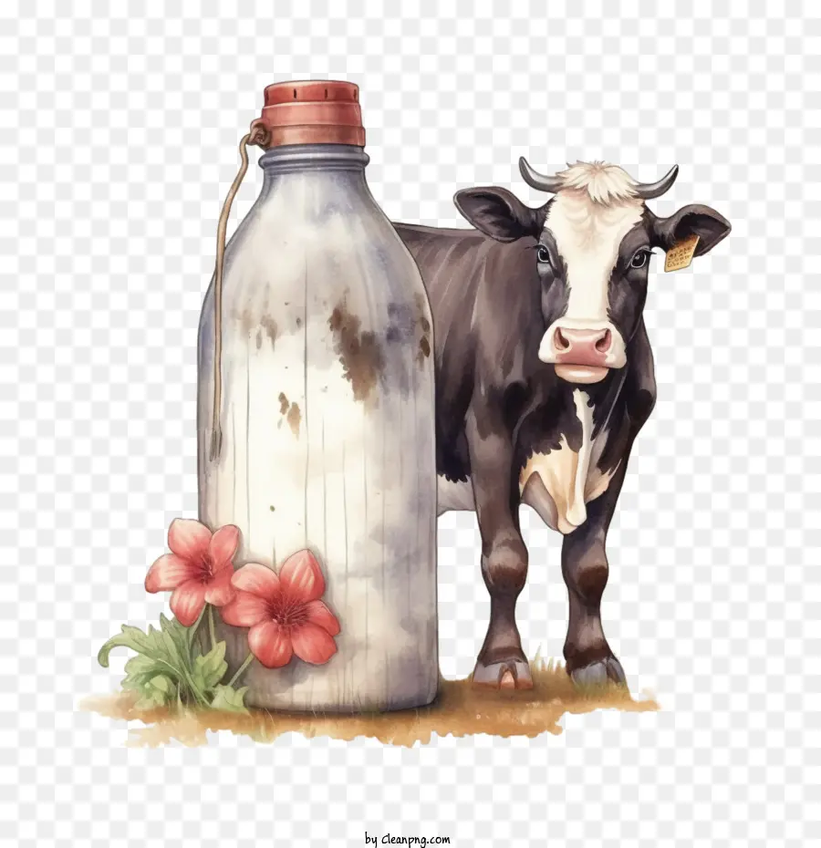 La Ferme De La Vache，Bouteille De Lait PNG