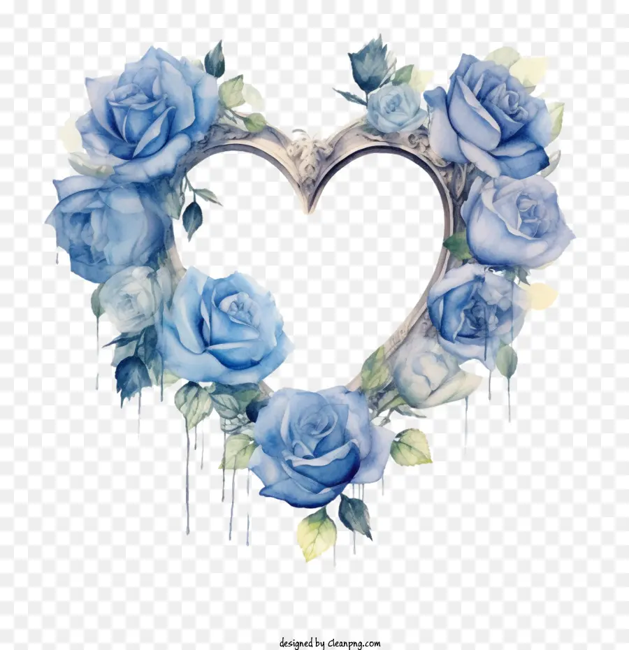 Roses Bleues Aquarelles，Roses Bleues PNG