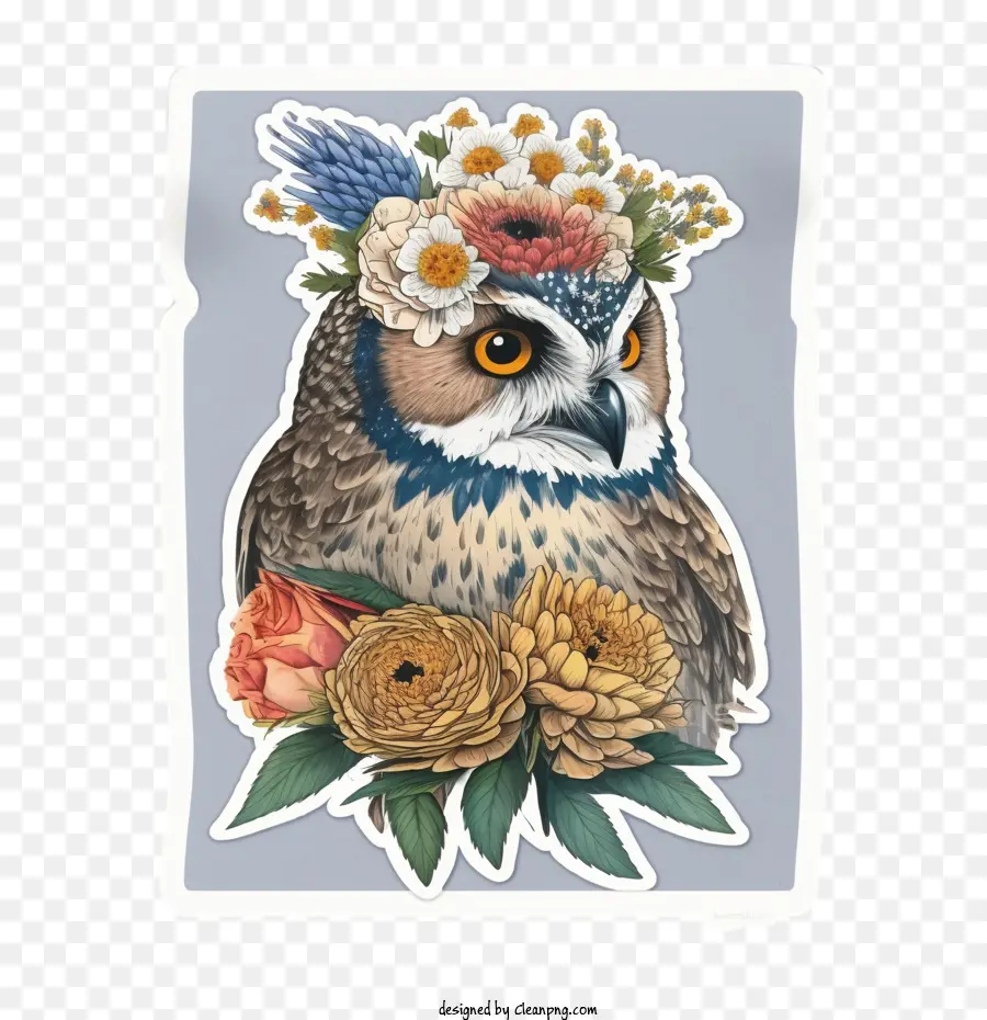 Hibou，Fleurs PNG