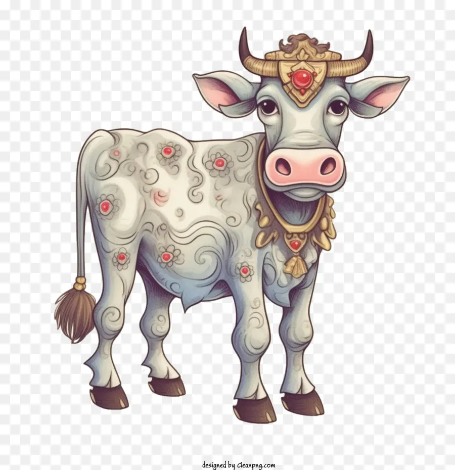 Vache，Vache Décorée PNG