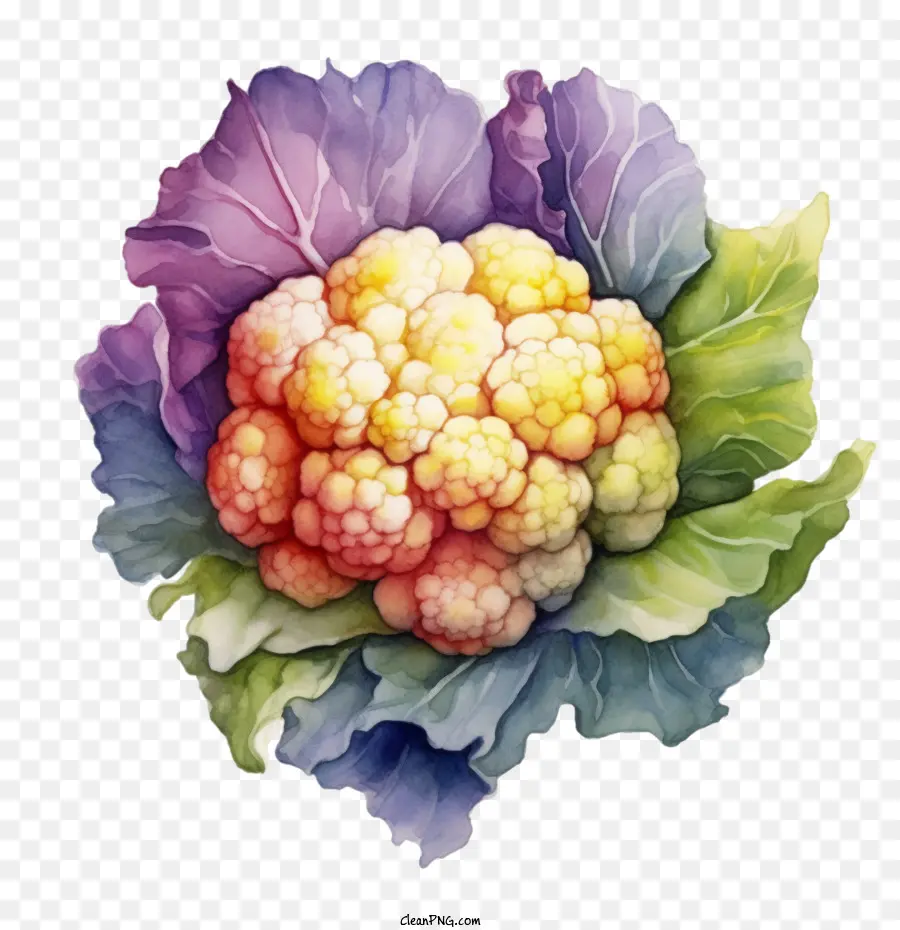 Chou Fleur，Chou Fleur Coloré PNG