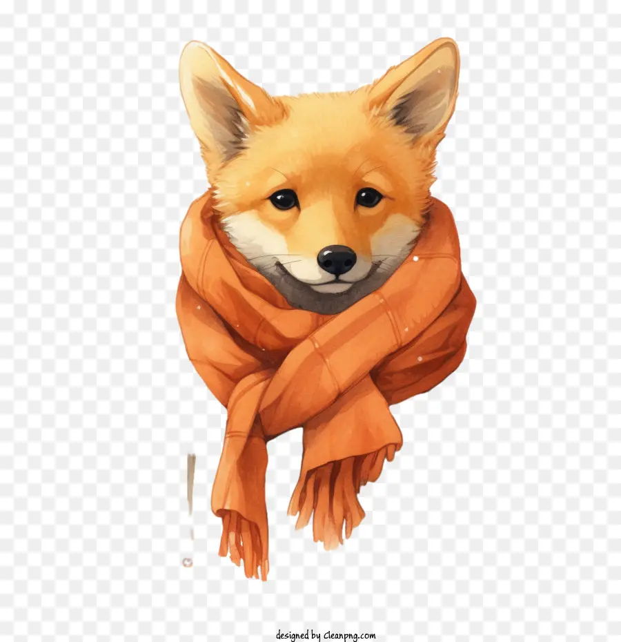 Fox，écharpe Orange PNG