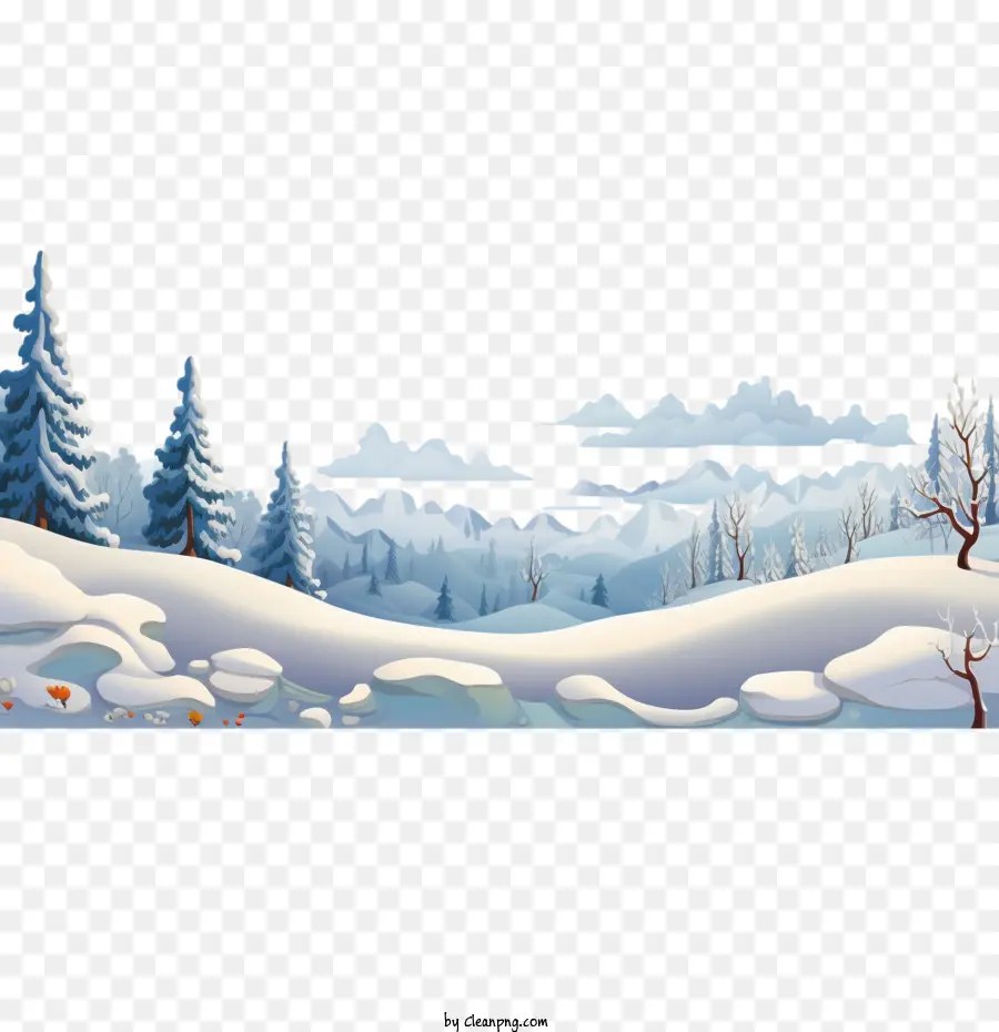 Bordure De Neige，Paysage Enneigé PNG