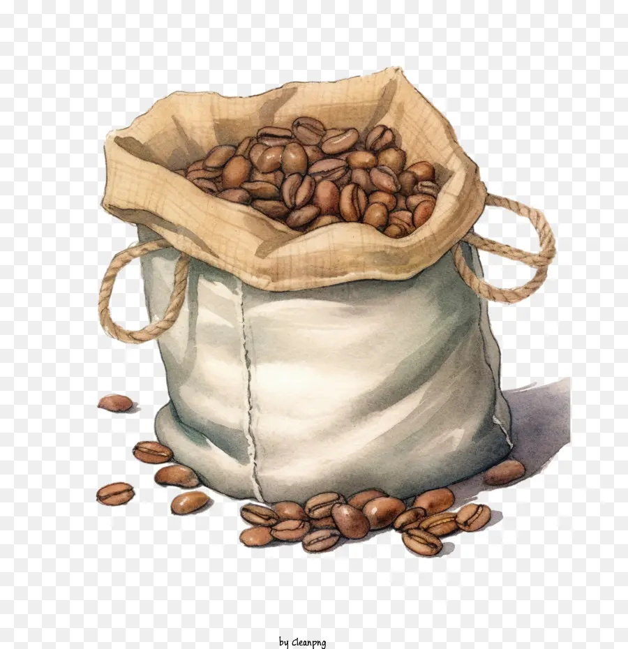 Café En Grains，Sac PNG