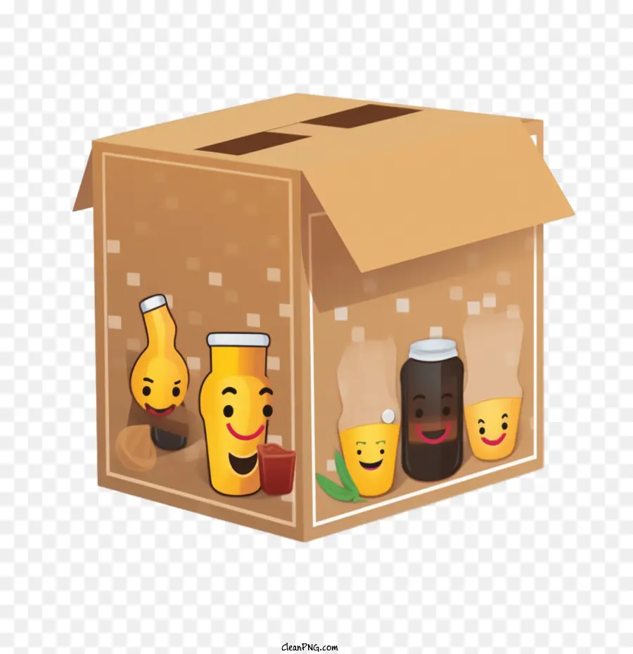 Boîte à Boissons，Bouteilles De Condiments De Dessin Animé PNG