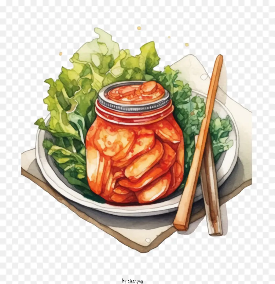 Nourriture Coréenne，Pot De Kimchi PNG