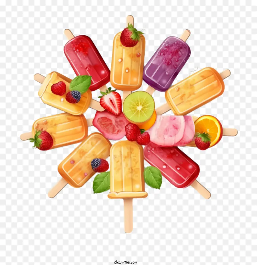 Popsicle，Fruits PNG