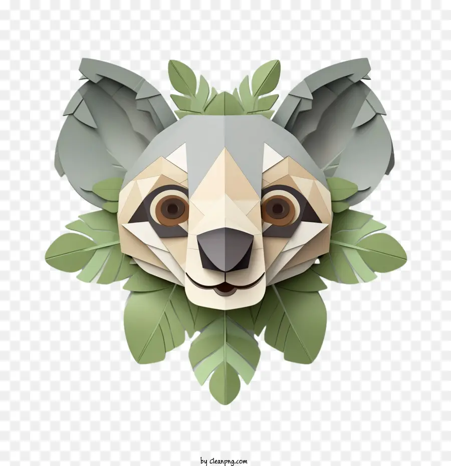 Koala，Visage D'animal Géométrique PNG