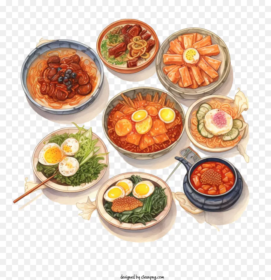 La Nourriture Coréenne，épicé PNG