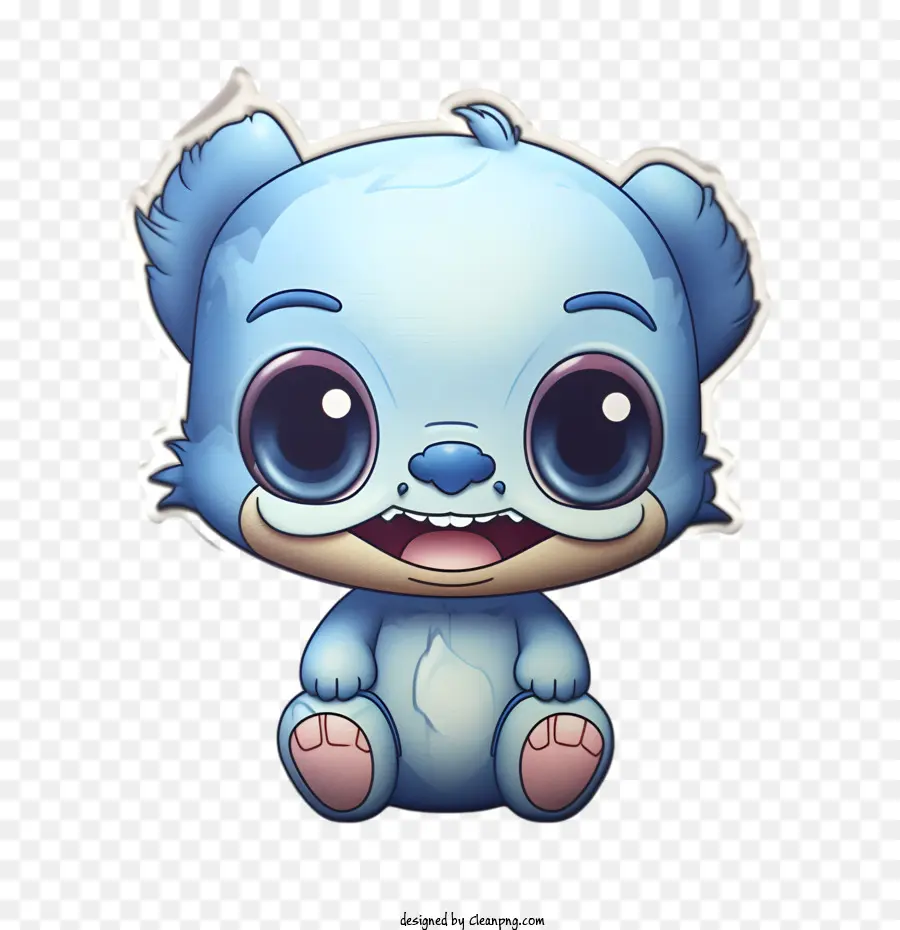 Emoji Mignon，Ours Bleu PNG