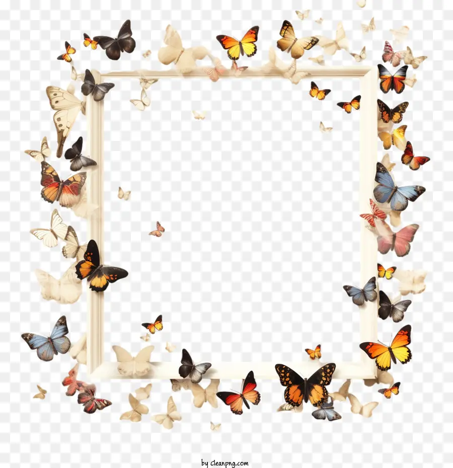 Cadre De Papillon，Les Papillons PNG