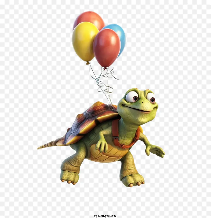 Tortue，Tortue Avec Des Ballons PNG