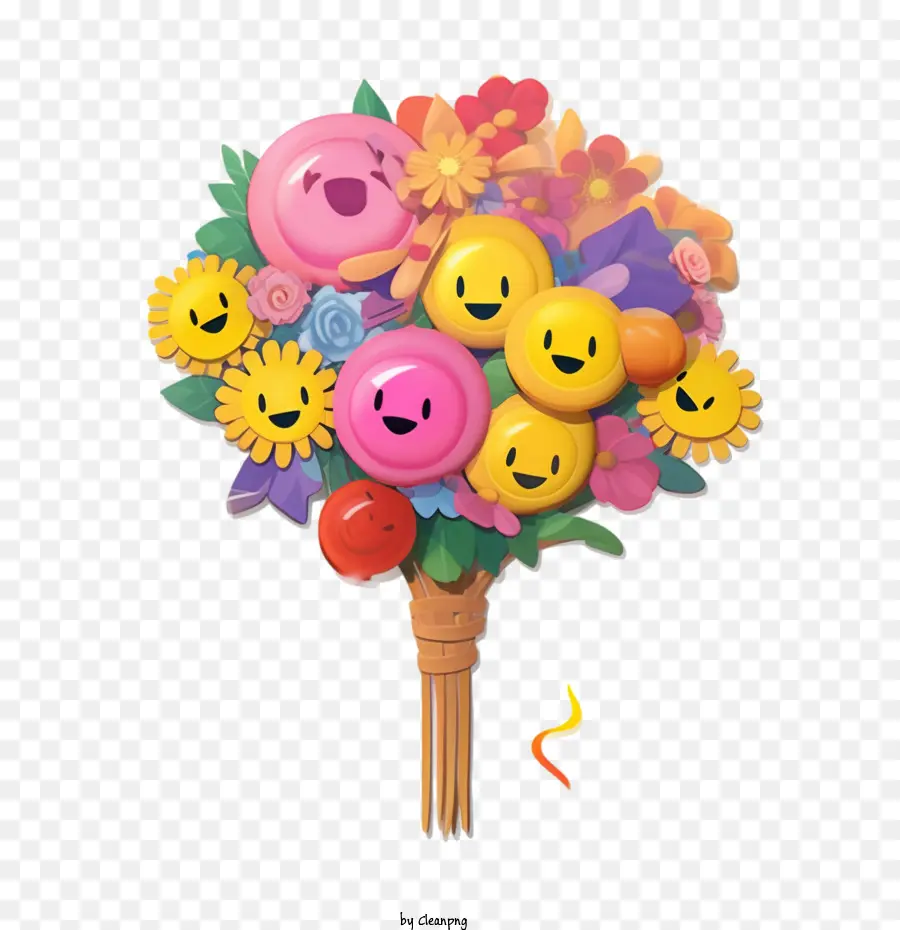 Bouquet，Bouquet De Fleurs Souriant PNG