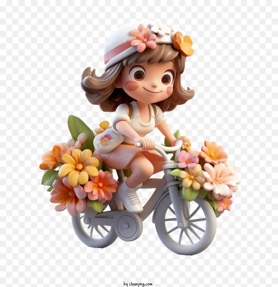 Cheval à Vélo，Petite Fille PNG