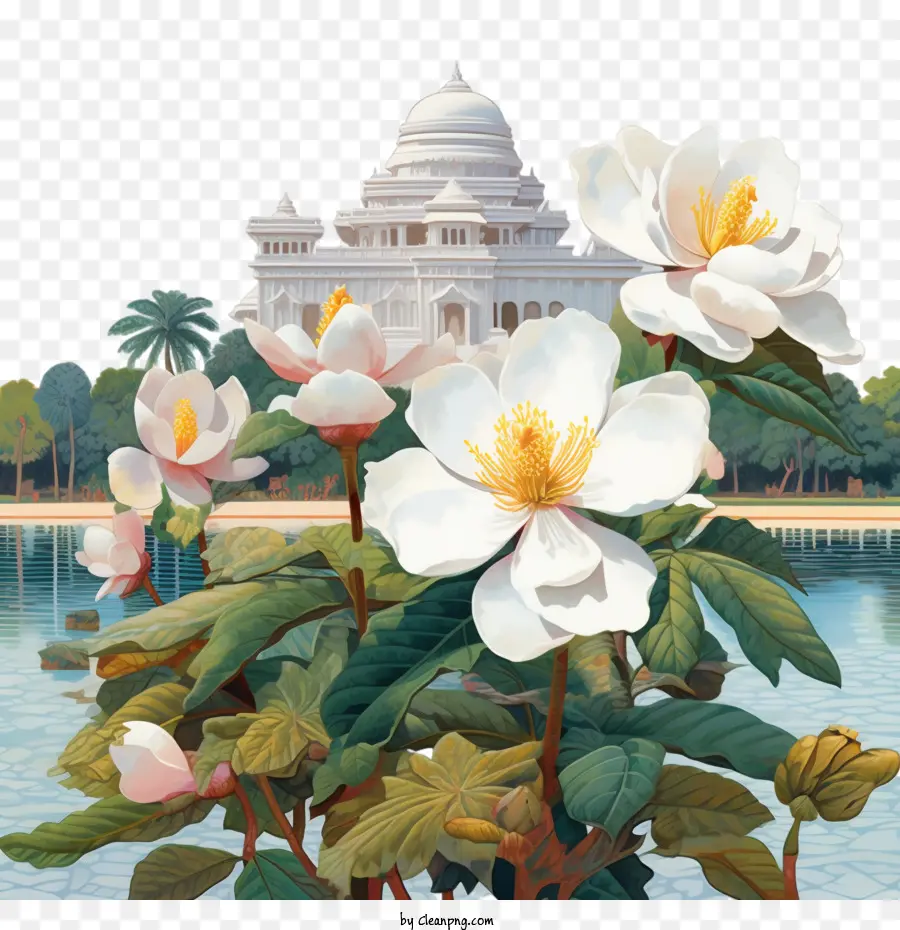 Cambodge，Fleurs Blanches PNG