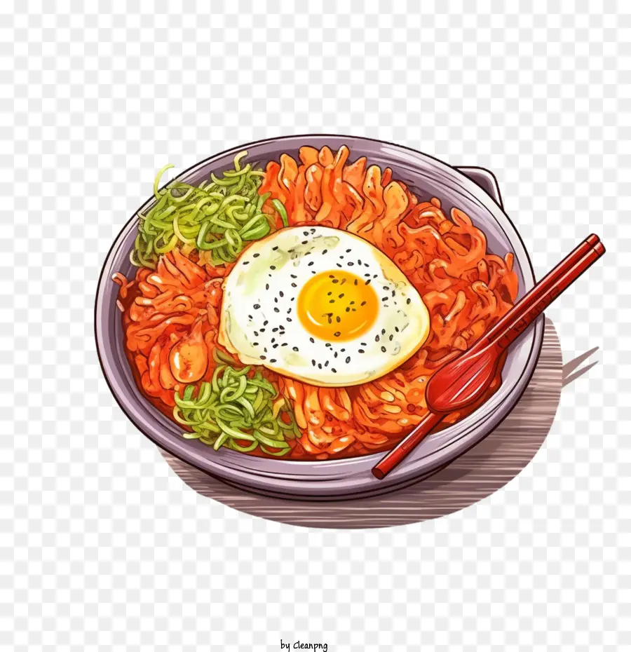 Nourriture Coréenne，Bibimbap PNG