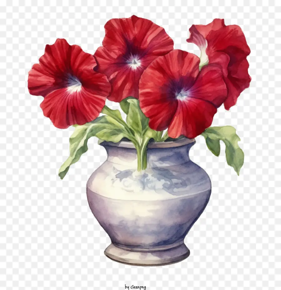 Fleur De Pétunia，Fleurs Rouges PNG