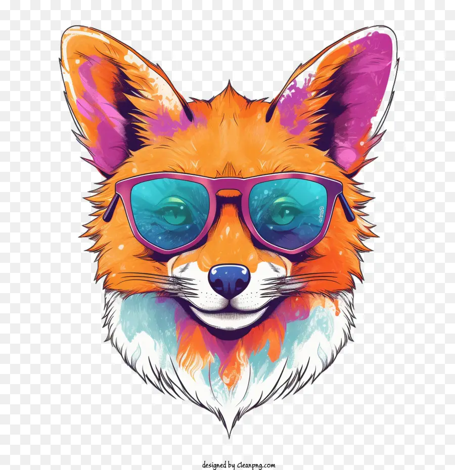 Renard Cool，Renard Avec Des Lunettes De Soleil PNG