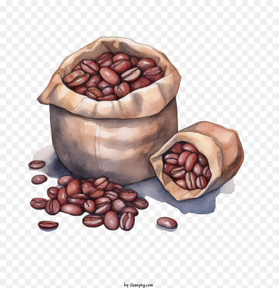 Café En Grains，Sac PNG