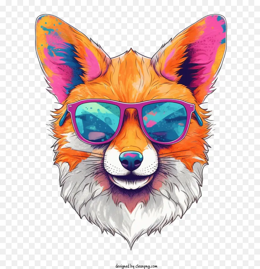 Renard Cool，Renard Avec Des Lunettes De Soleil PNG